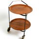Folding Mid Century serving trolley with removable teak pagwood trays