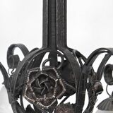 Art Deco wrought iron chandelier