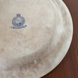 Plat de service faïence bleue anglaise Staffordshire, XIXème