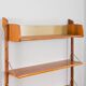 Scandinavian modern wall shelving system Ergo in teak by J. Texmon, Norway, 1960s