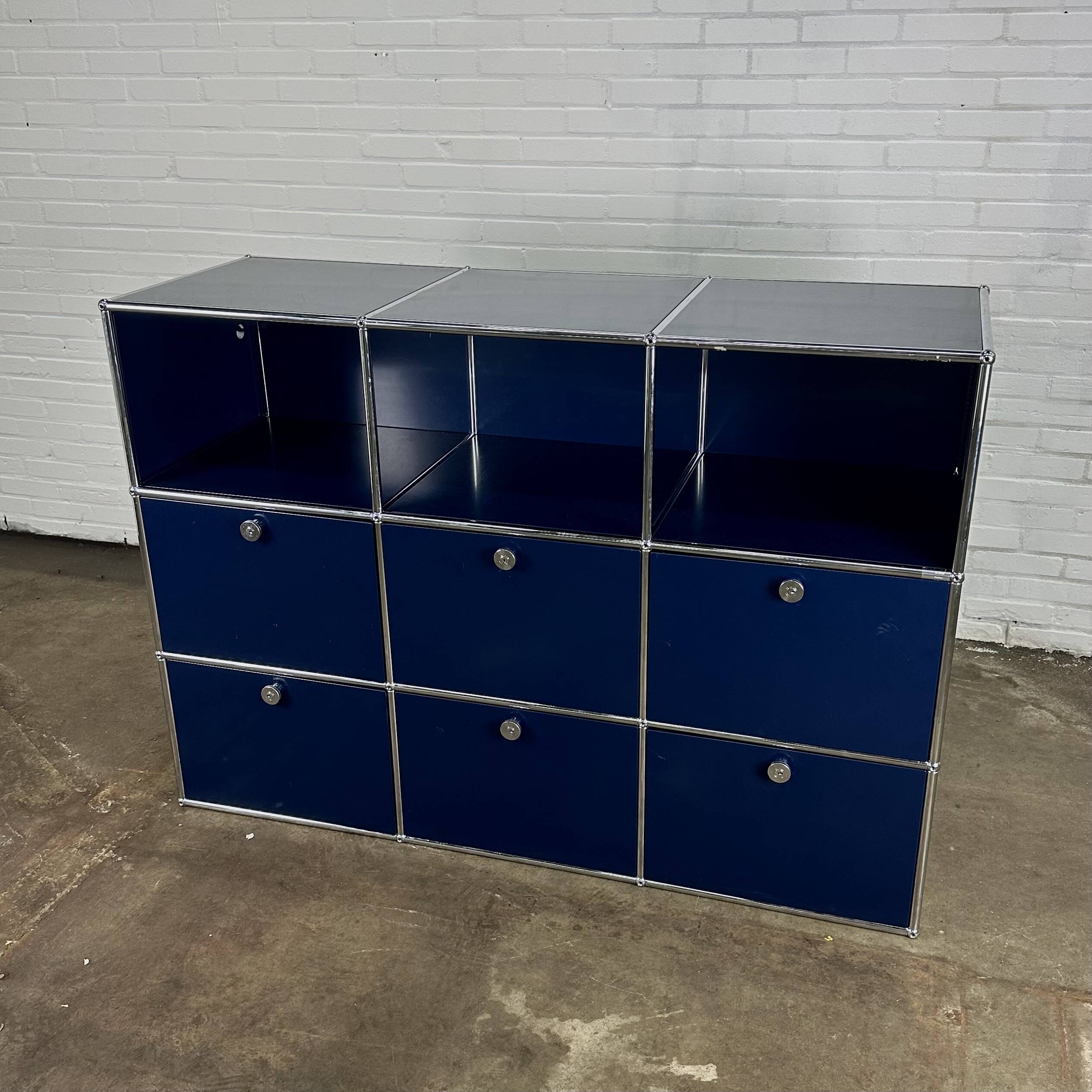 USM Haller cabinet / highboard dark blue with open modules