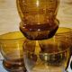 Set of 6 amber glasses from the 70s.
