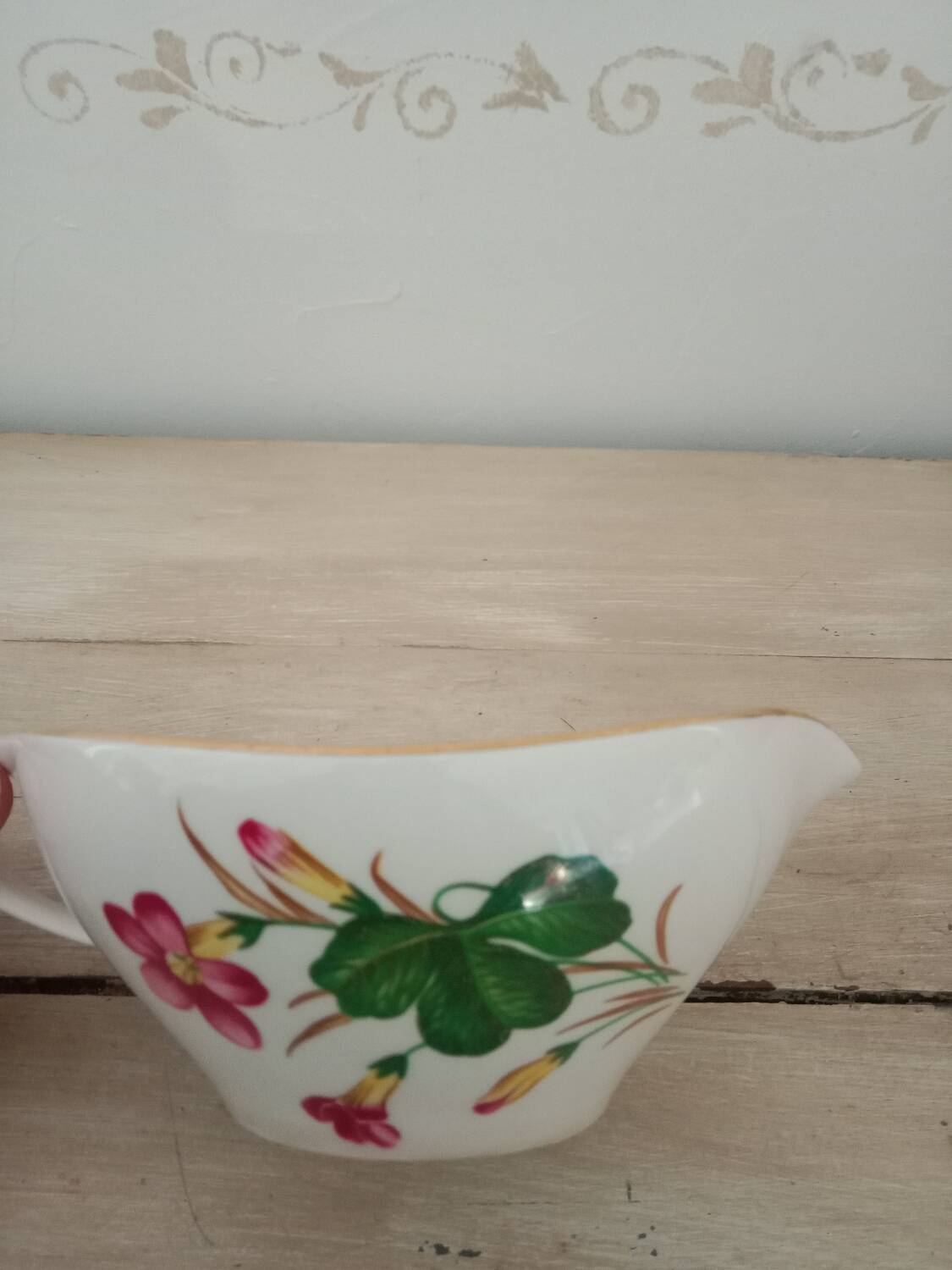 Gien earthenware gravy boat