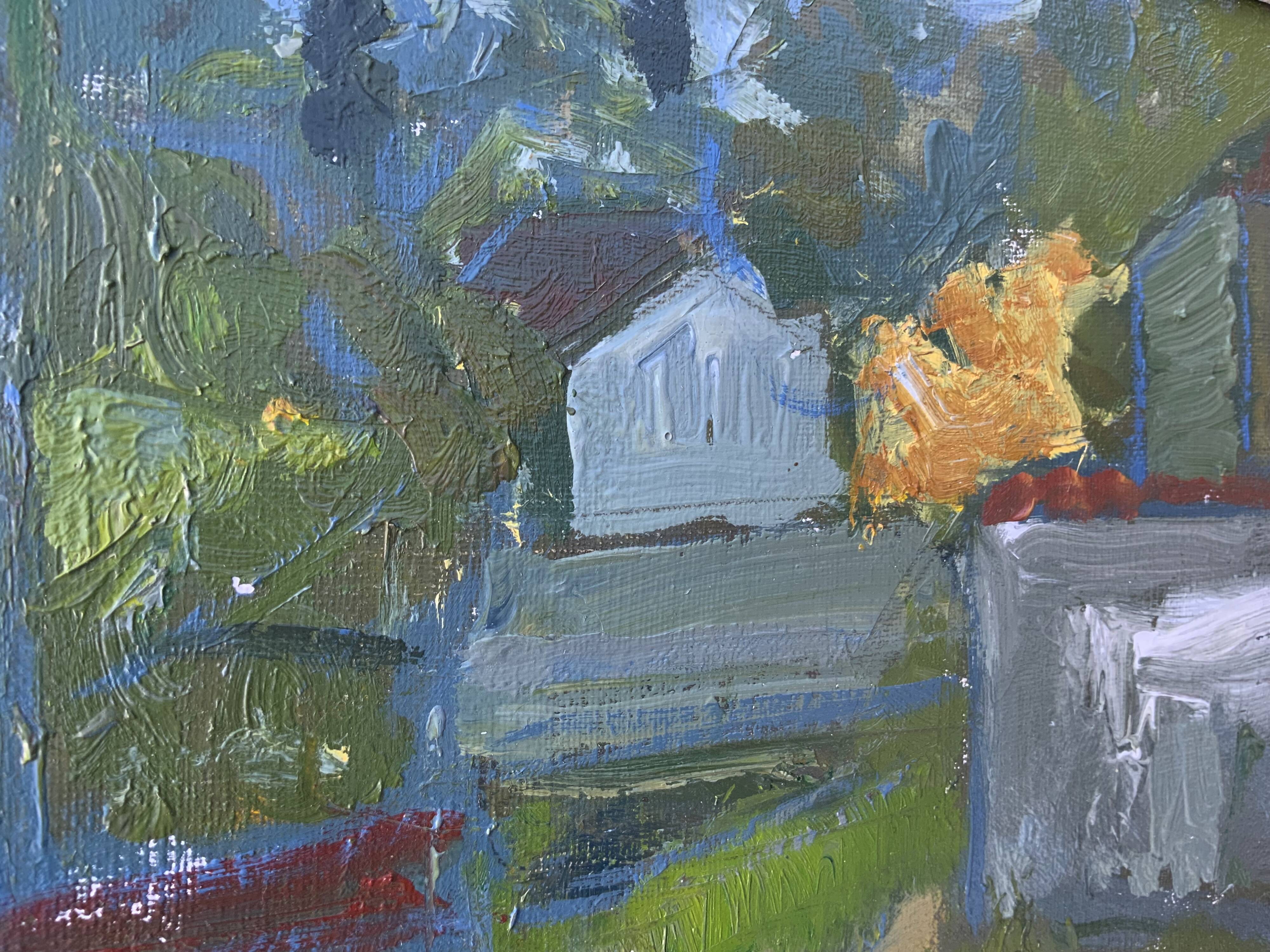 Vintage Landscape Painting“Paysage aux Robinson” By Svan Grandin 1906-1982