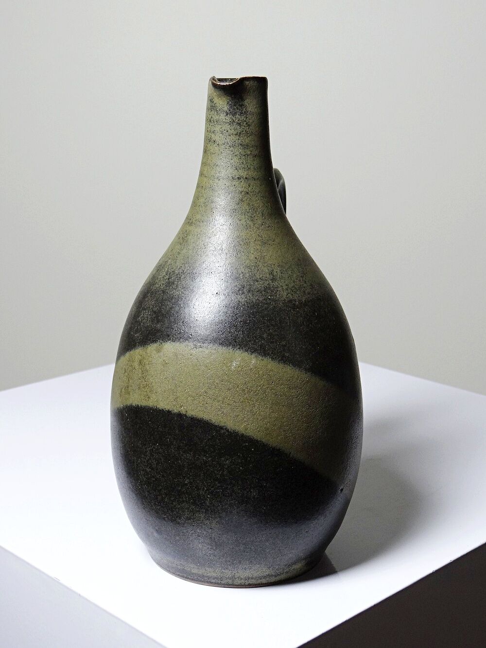 Vintage 1960s-1970s enamelled stoneware pear jug/pitcher