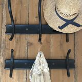 Old black curved wooden coat rack