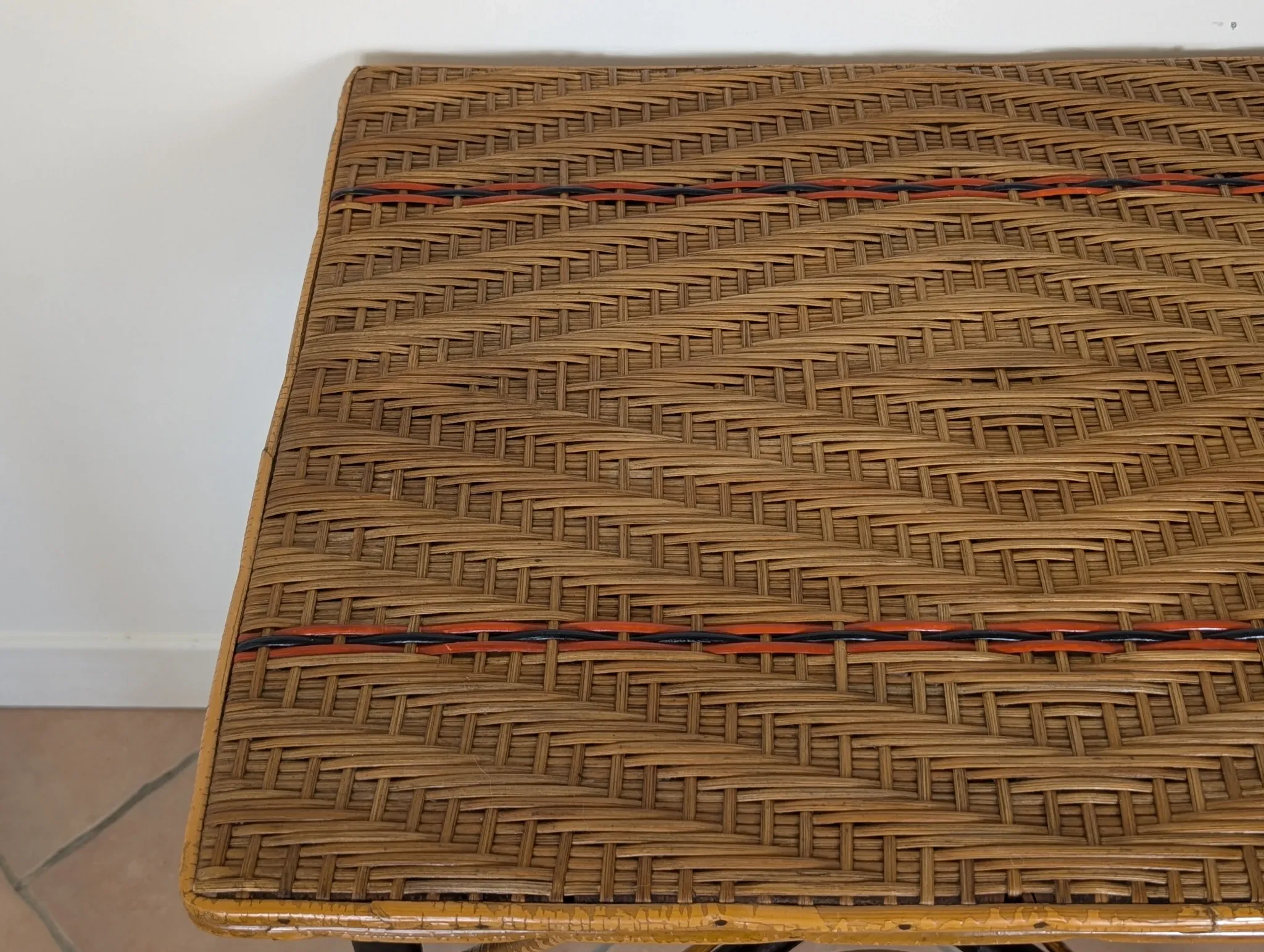 Wood and rattan table 1920