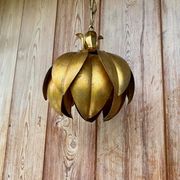 Vintage gold metal flower pendant