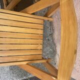 Series of 4 vintage wooden folding chairs