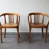 Pair of light oak armchairs, Germany, 1960