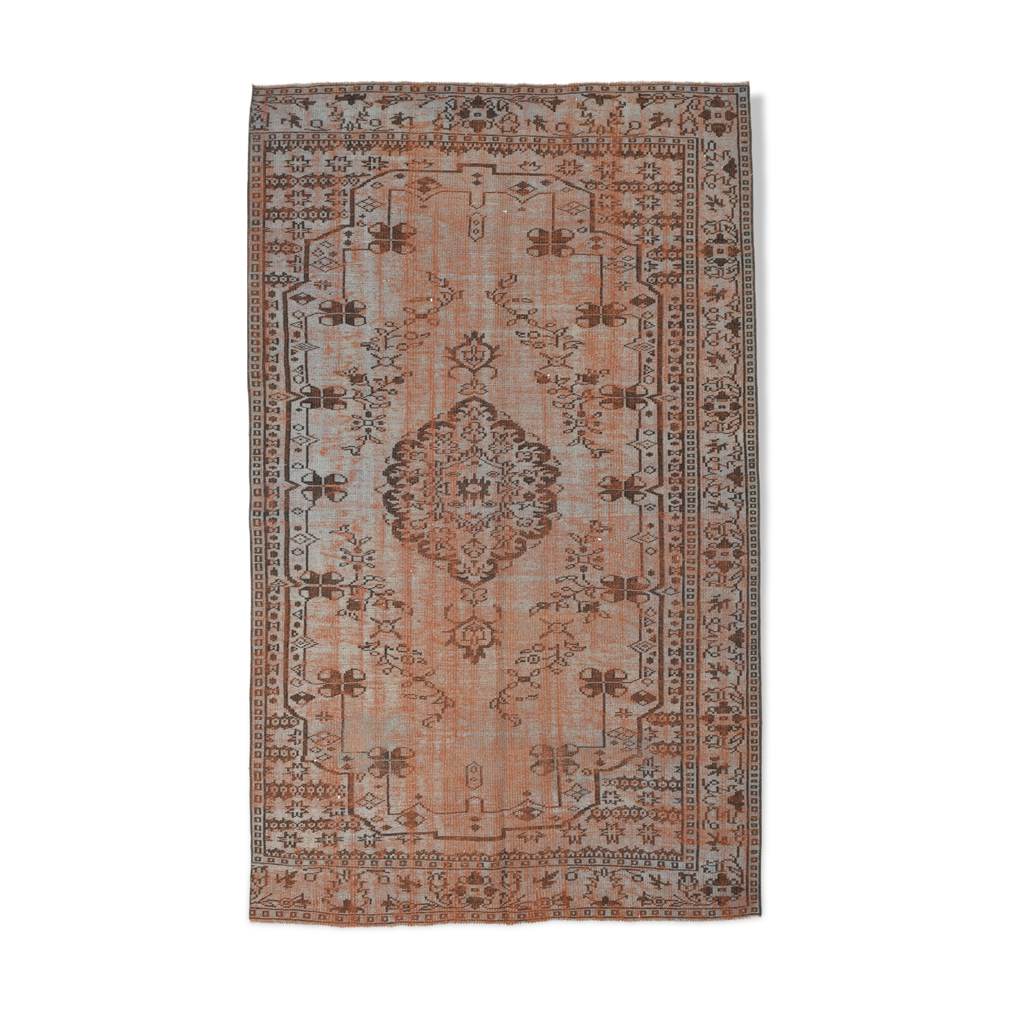 5x9 overdye vintage persian rug, 279x167cm