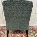 Fauteuil Bergère époque Napoléon III velours vert