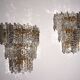 Set of 2 Kinkeldey Hollywood Regency waterfall crystal glass wall lights, 1970