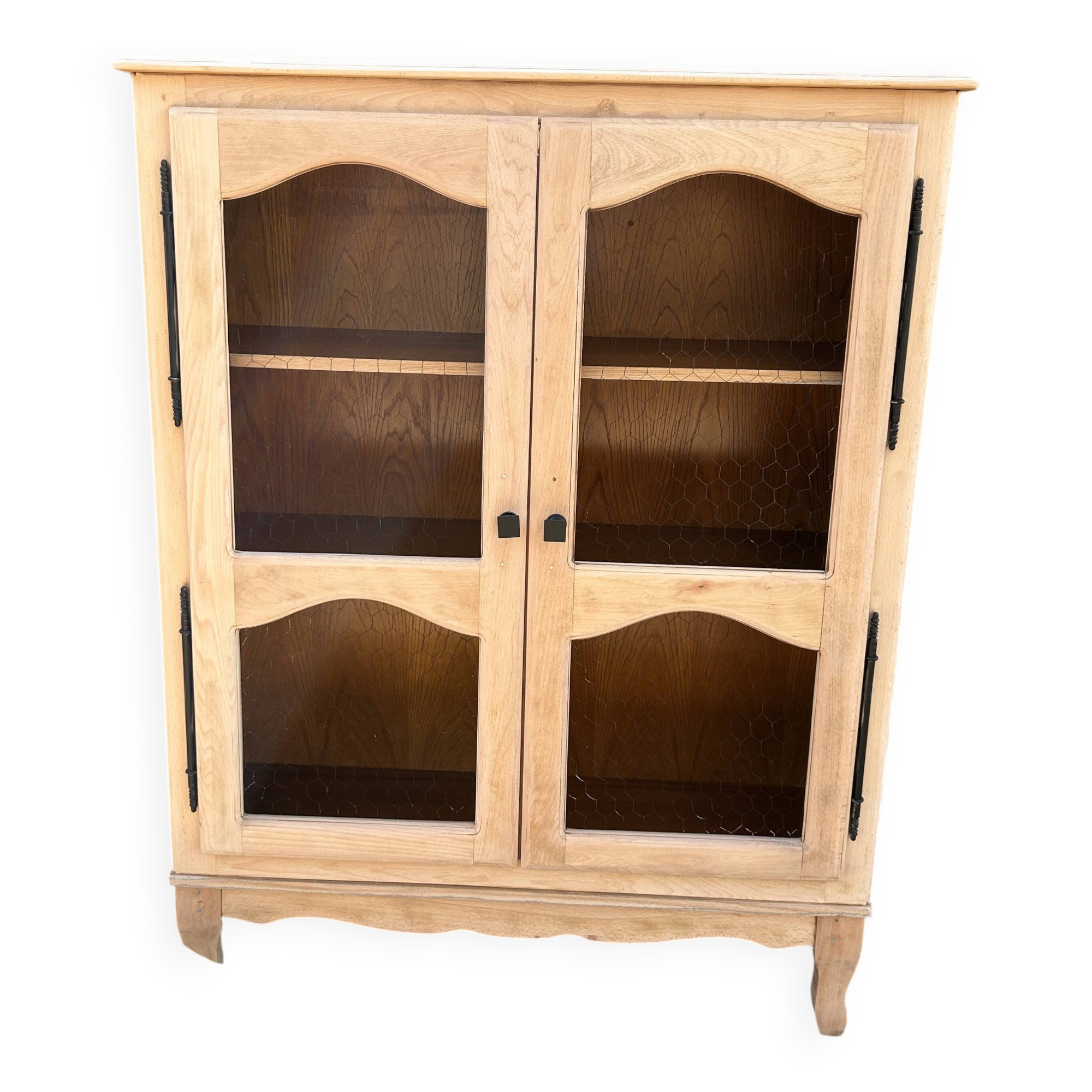 Refurbished solid wood display cabinet/sideboard