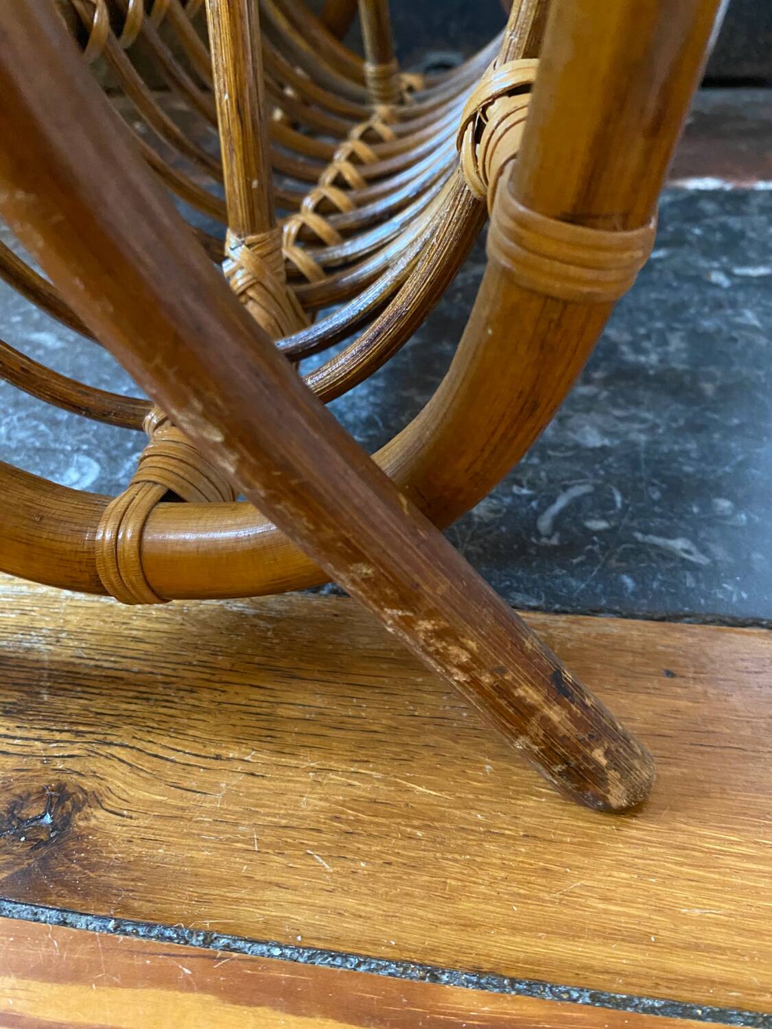 Bamboo magazine rack, 1960s