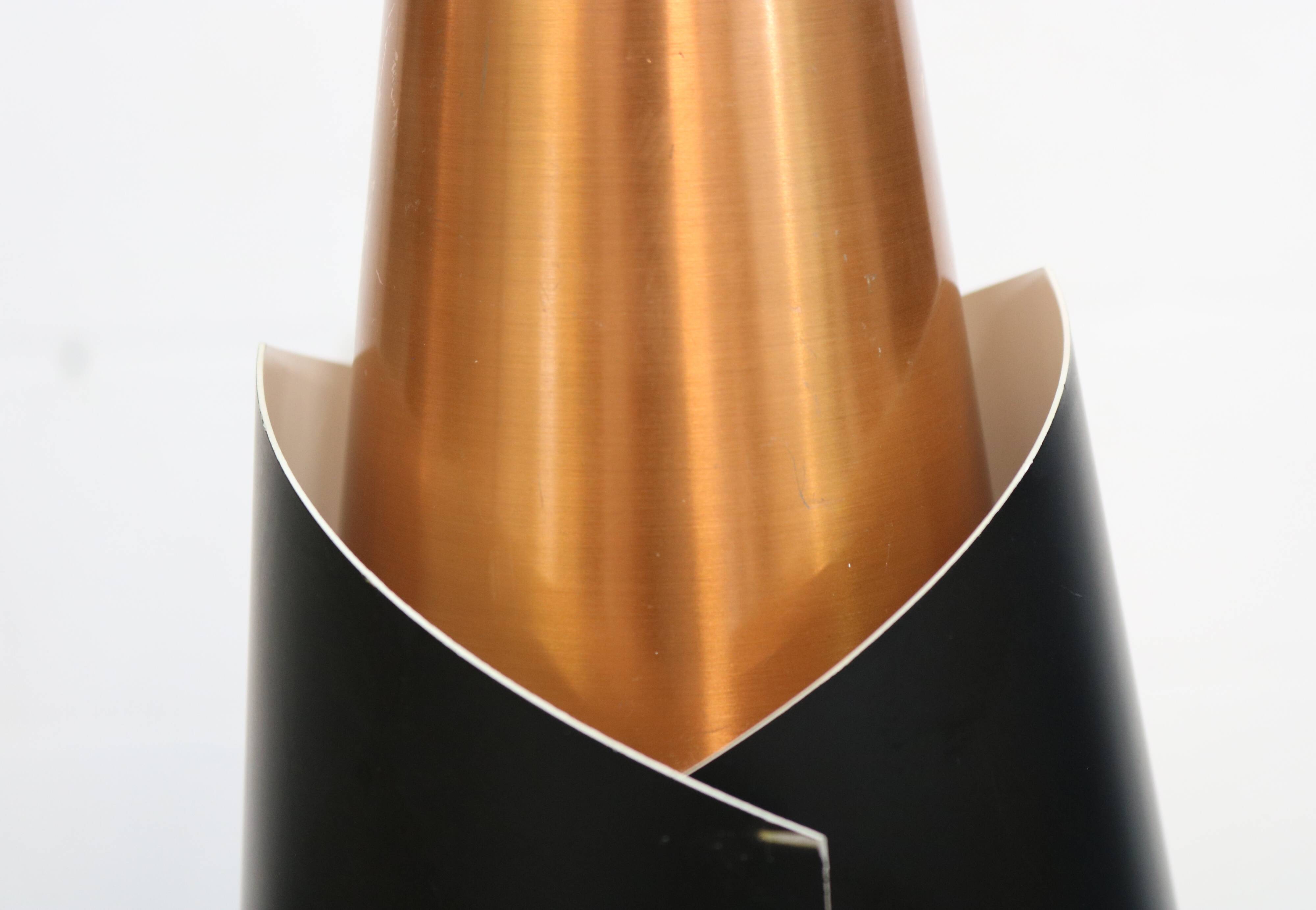 Danish Modern Copper / black  design lamp - 1960s Style