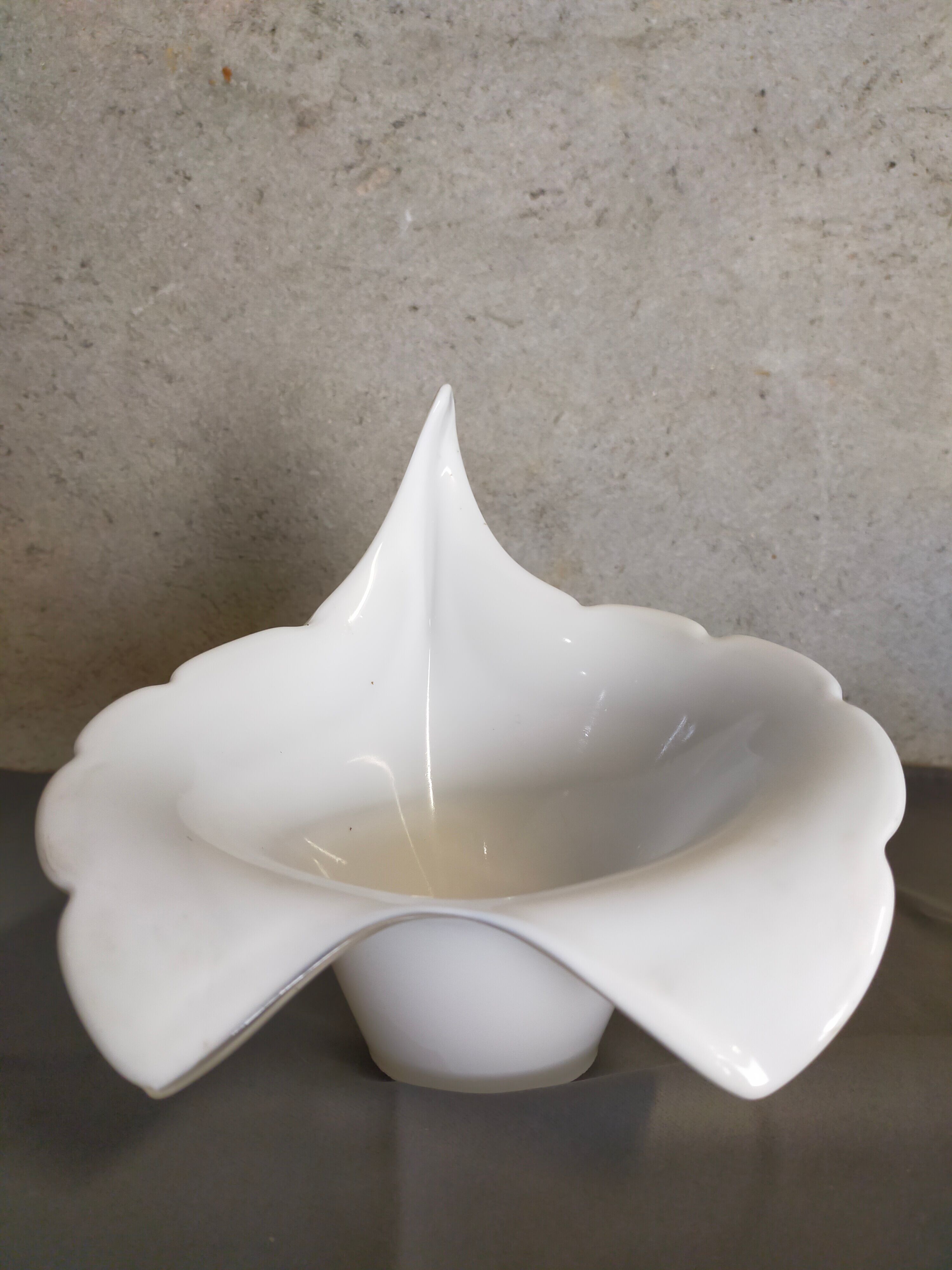 Vintage tulip white lampshade in blown glass Murano