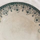 Round serving dish in iron earth