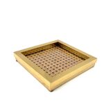 Hollywood regency vide poche, brass and Vienna straw, Italy 1970