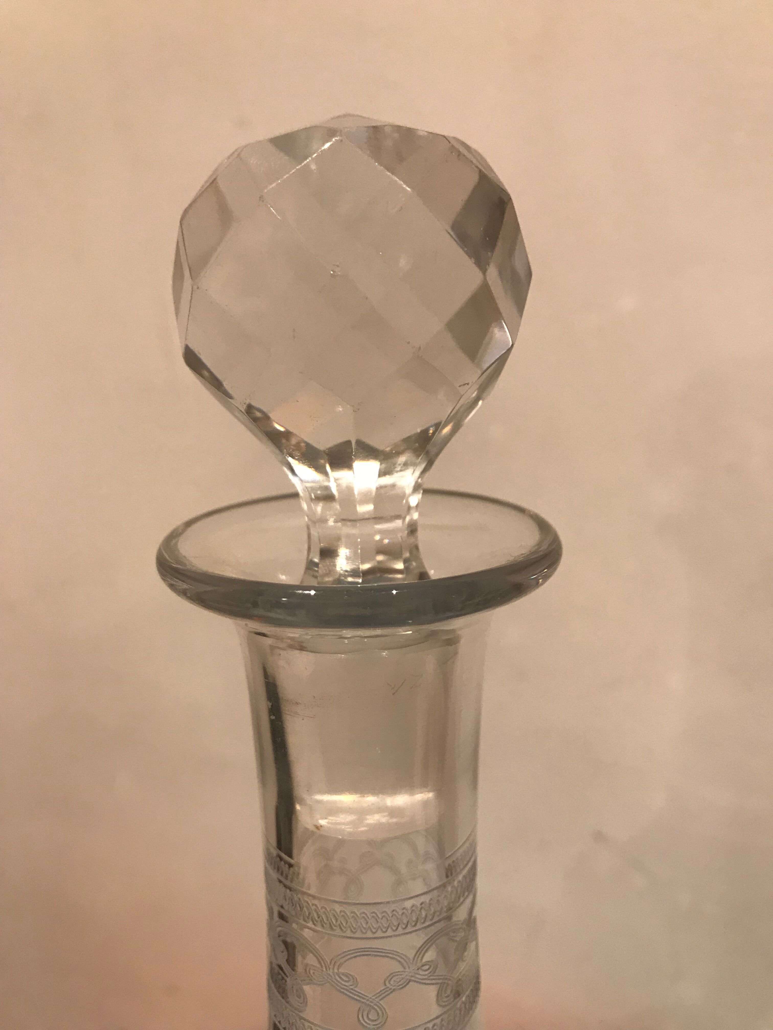 Pair of ancient carafes numbered Crystal Baccarat