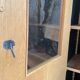 Bookcase in raw wood & metal feet