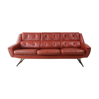 1960’s Danish mid century leather sofa