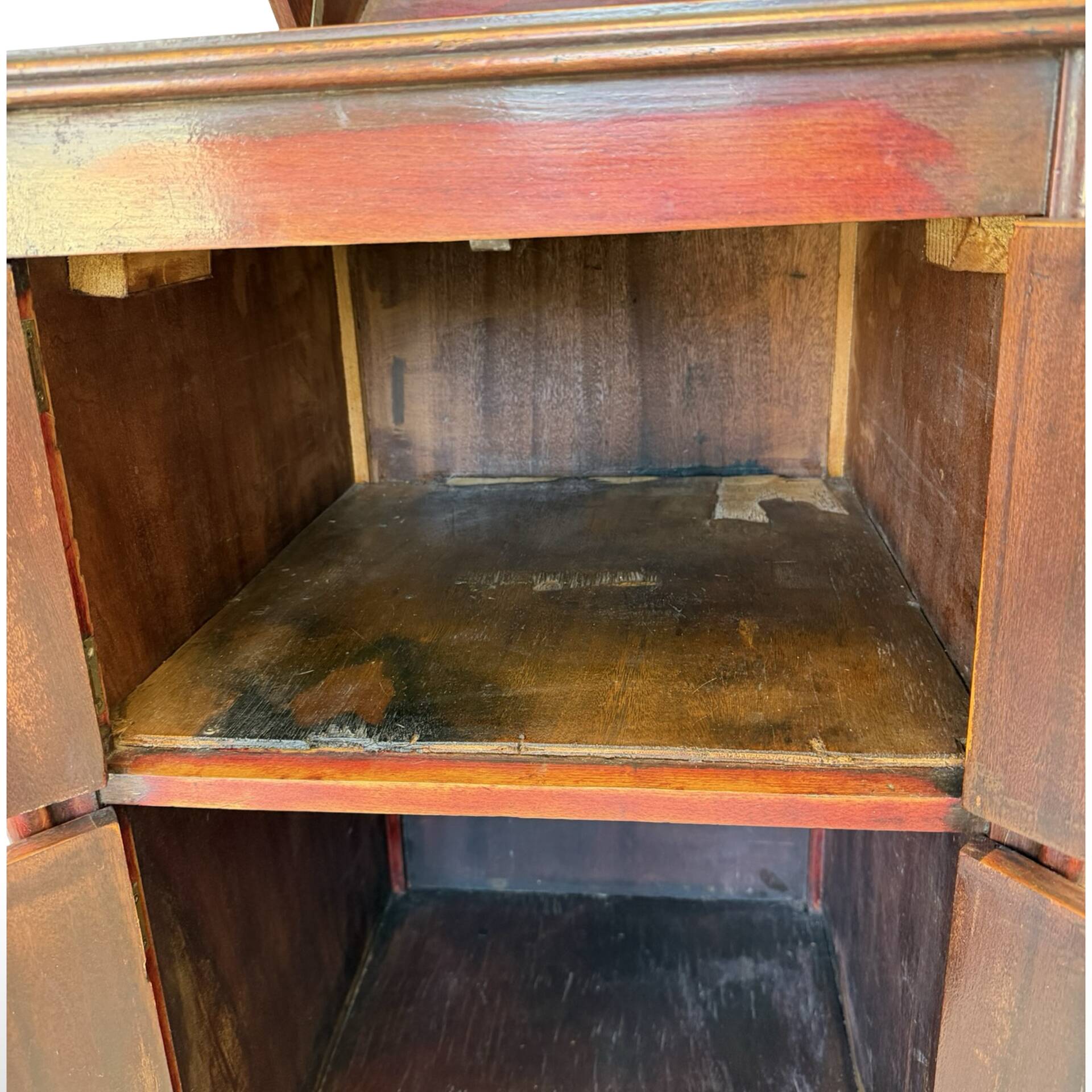 Italian floor-model upright phonograph cabinet, 1900s