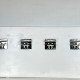 Vistosi manner, set of four clear murano glass elements sconces. Italy 1970s