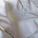 Old sheet linen curtain hanging