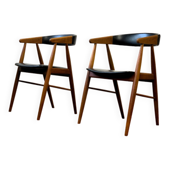 CHAISES 2 PCS, DANEMARK ANNÉES 1960, VINTAGE, MID-CENTURY MODERNE