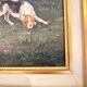 Oil Painting on Wood Panel with Golden Frame, English Hunting Dog