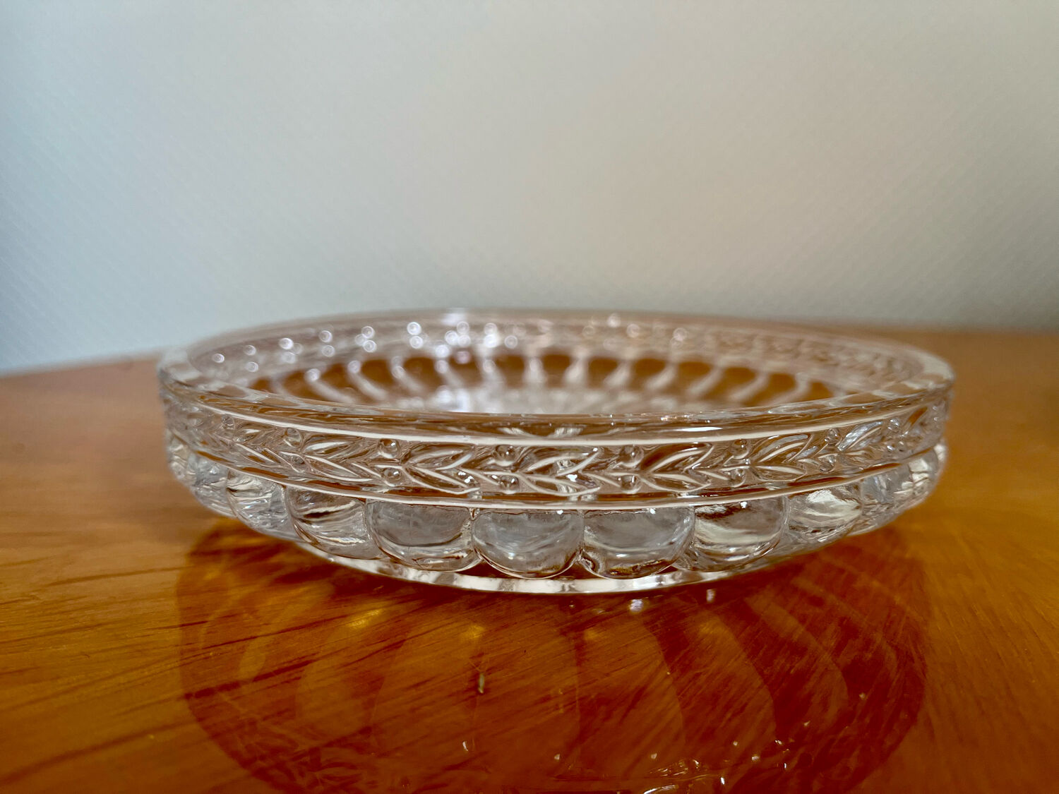 Vintage molded glass empty pocket cups