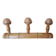 Porte manteau mural en bois façon bambou à 3 patères forme champignon