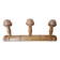 Porte manteau mural en bois façon bambou à 3 patères forme champignon