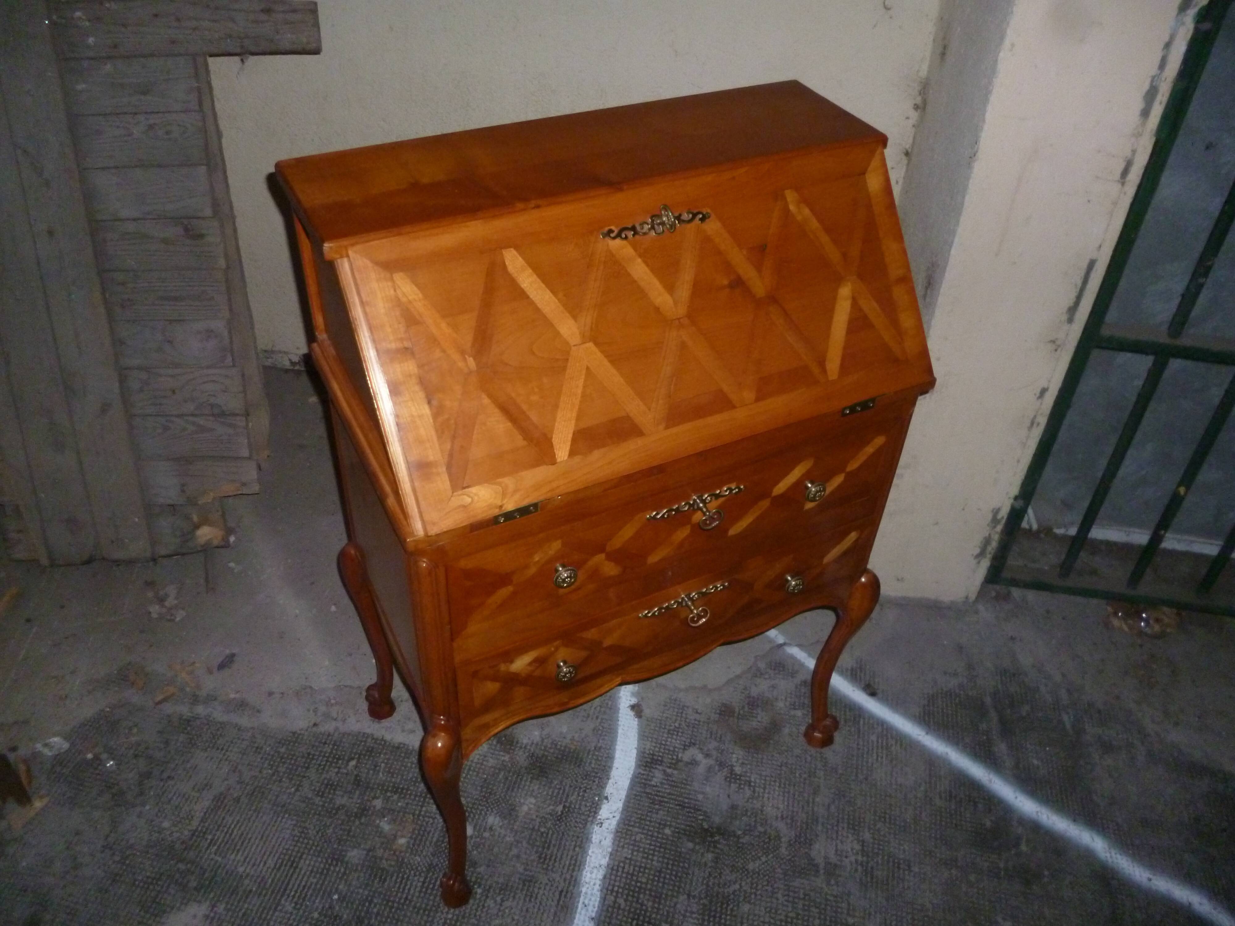 Louis XV style secretary in cherry wood