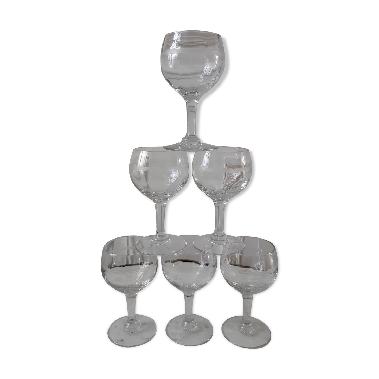 Lot of 6 crystal balloon glasses 20 years