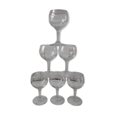Lot of 6 crystal balloon glasses 20 years