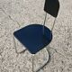 Set of 4 Bauhaus tubular steel chairs with wooden seats.