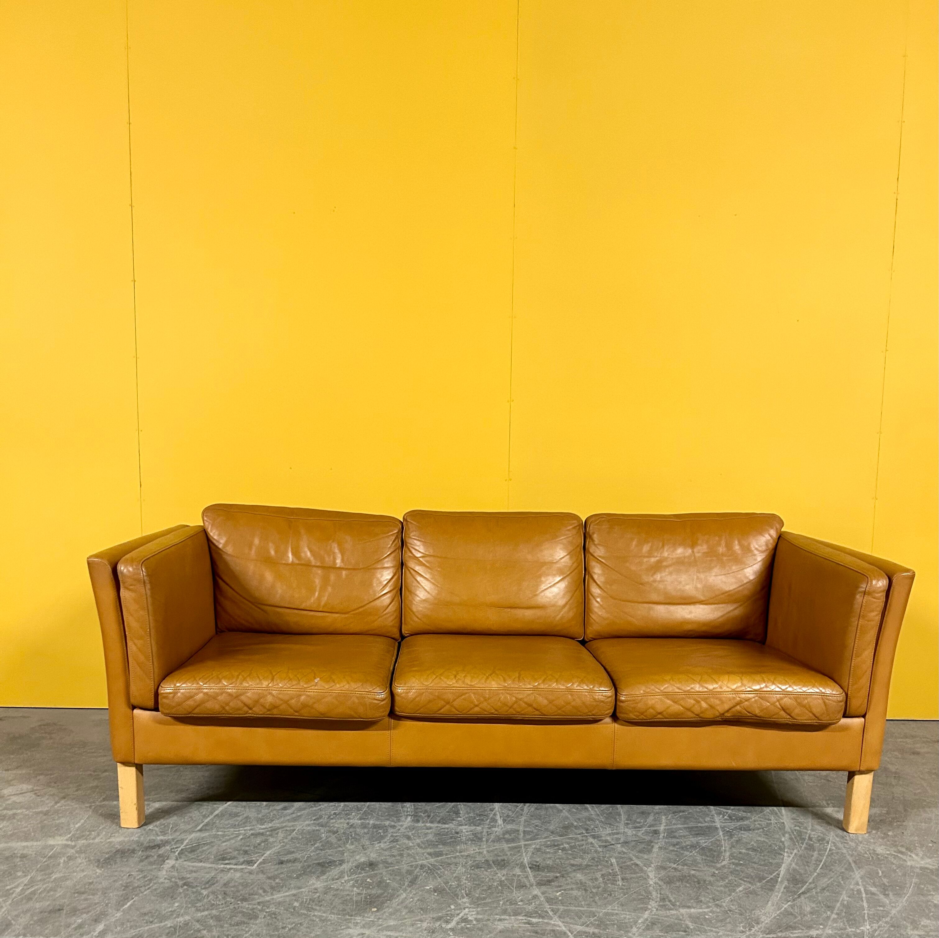 Danich vintage  seater cognac leather sofa