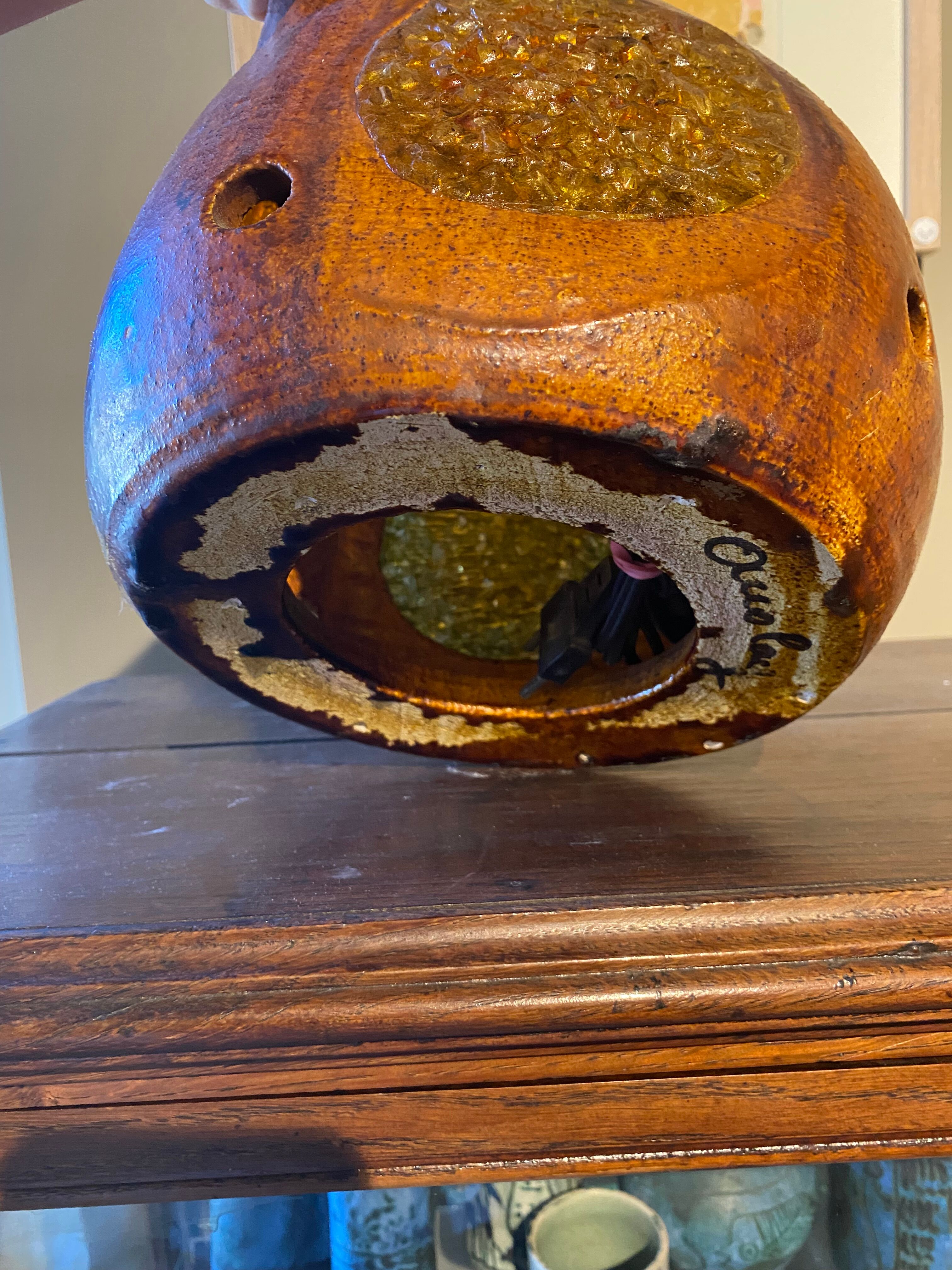 Ceramic lamp and colored resin Accolay