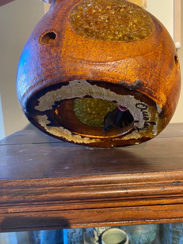 Lampe en céramique et résine colorée Accolay