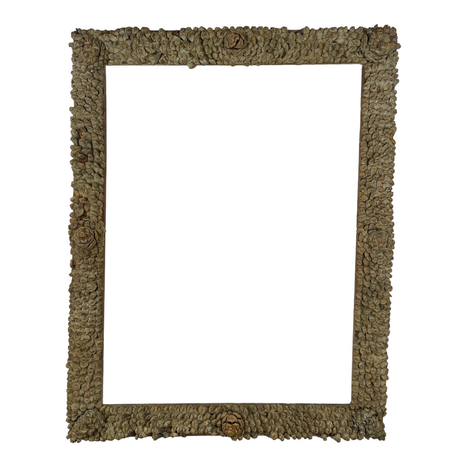 Wooden frame with bread apple pattern, Auvergne peasant folk art