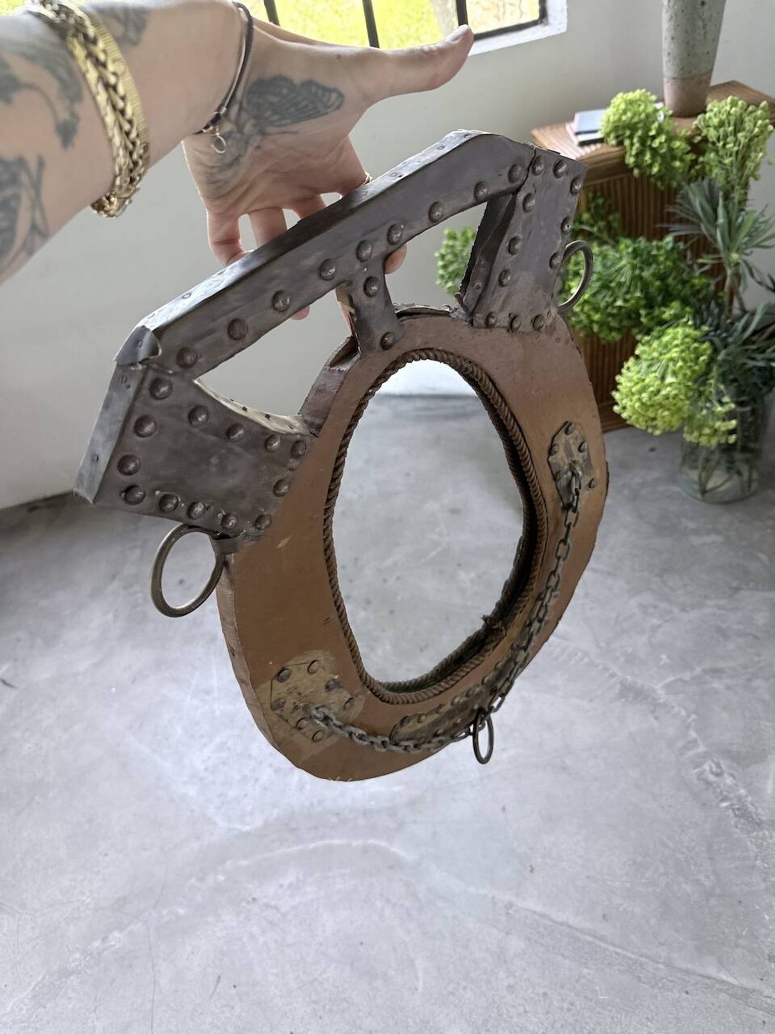 Brutalist handcrafted mirror "horse"
