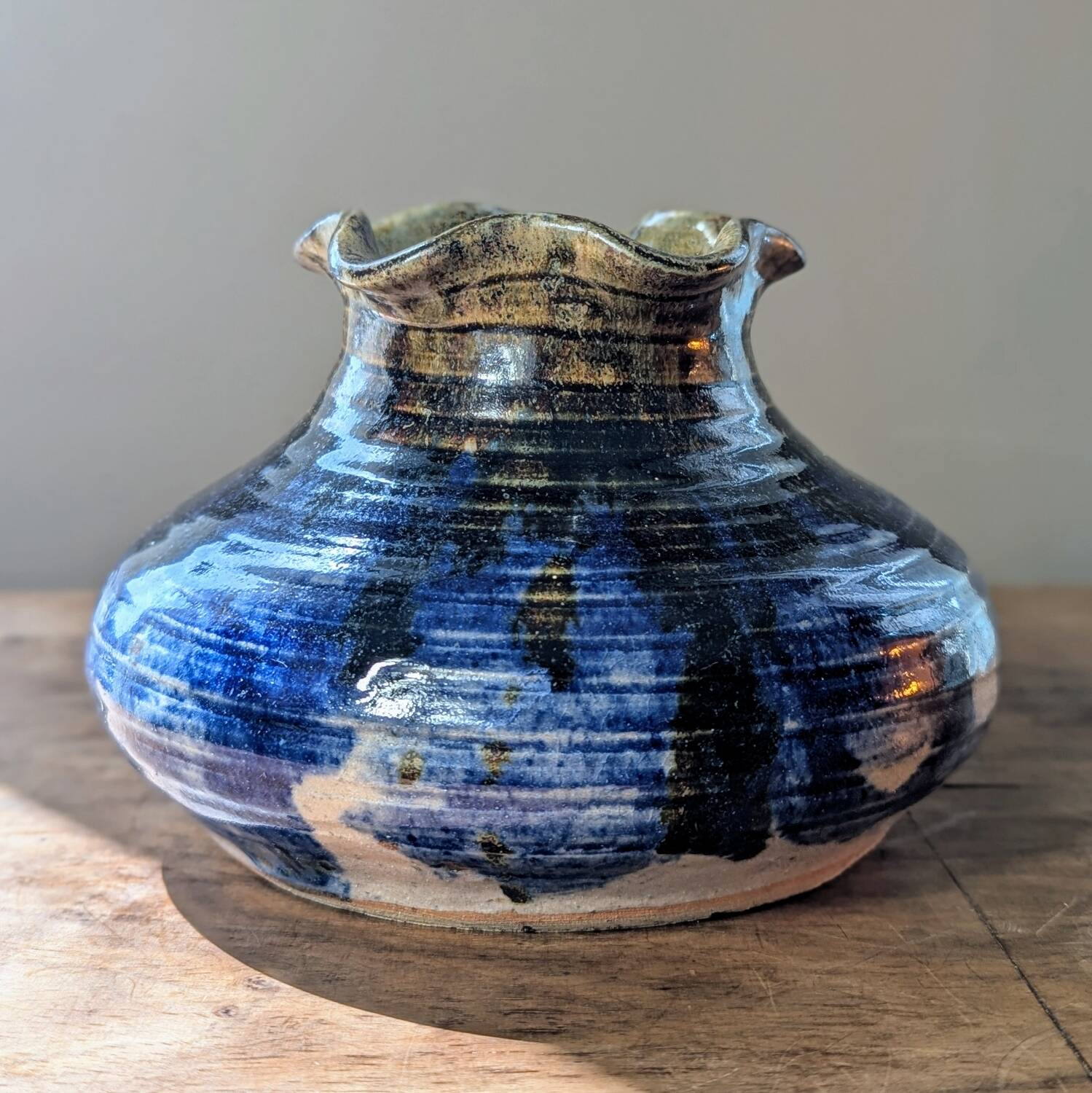 Lucien Talbot-Foucher La Borne vase in blue-brown glazed stoneware