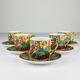 Japanese porcelain coffee service Lithophane Geisha, 1950s, set of 10.