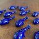 set of 6 vintage ceramic knife rests - blue whale shape