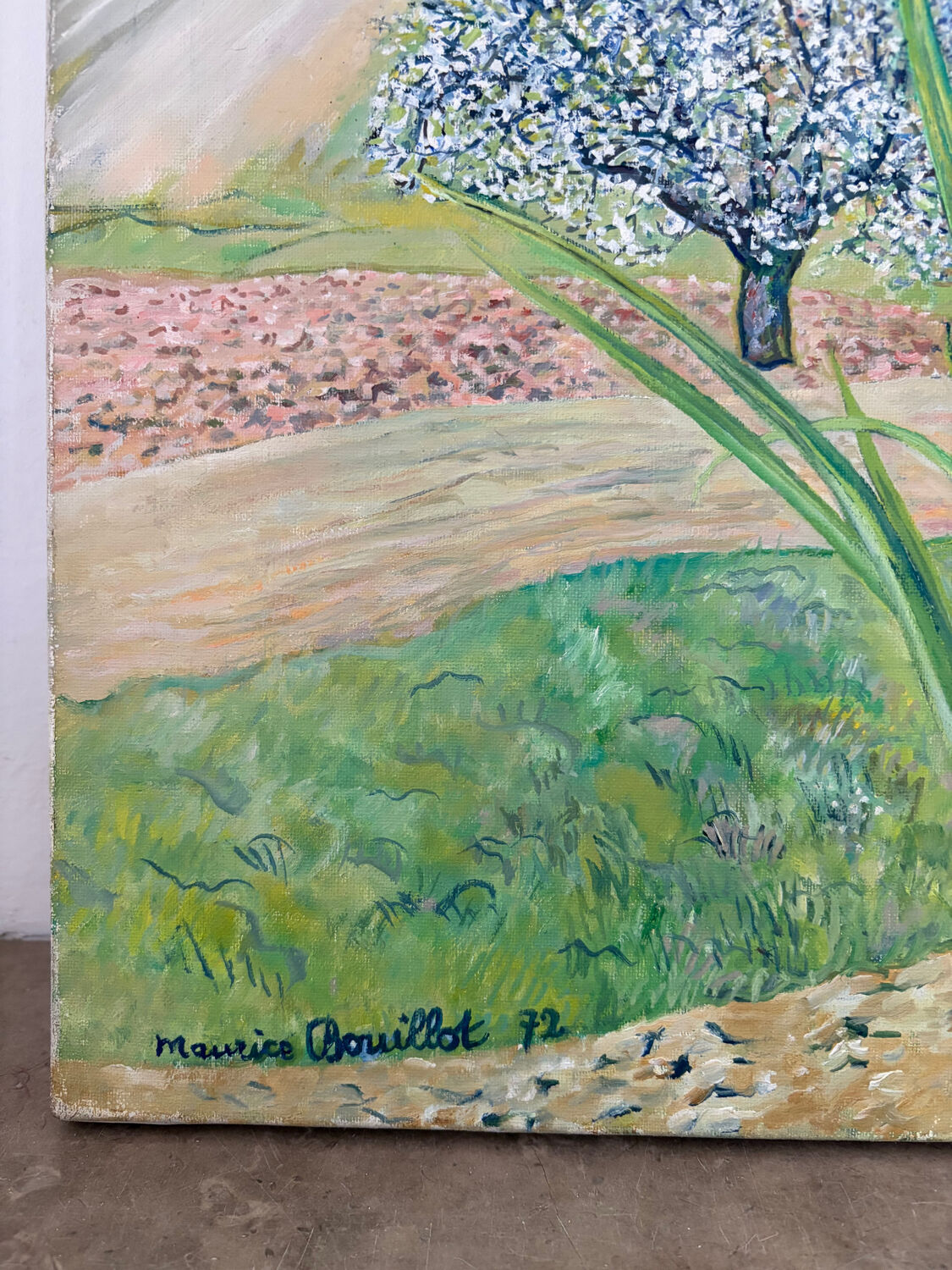 Spring landscape, Puy de Dôme, signed Maurice Bouillot, 1972