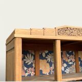 Parisian art deco wardrobe in solid raw oak, removable