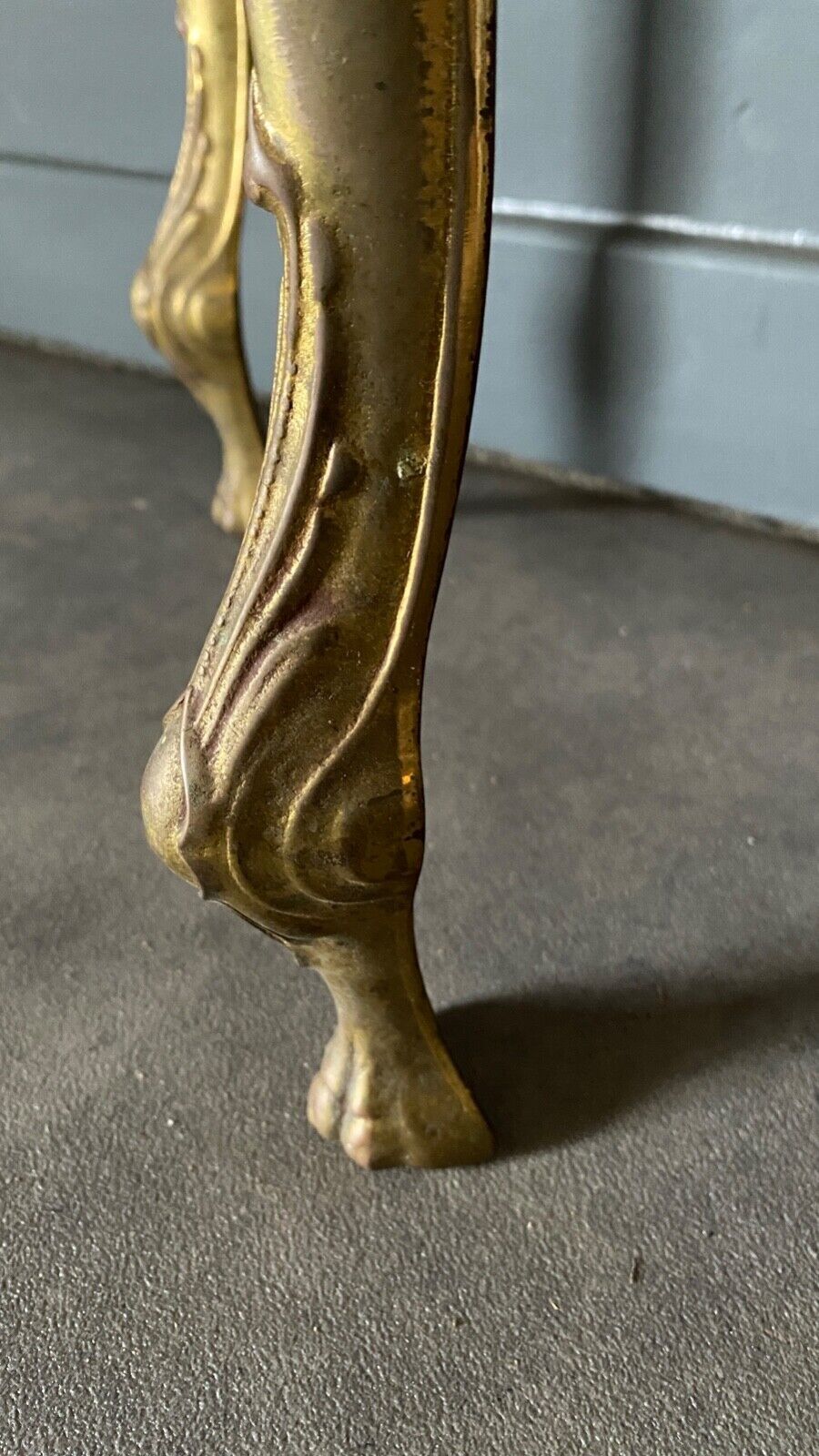 Gilded bronze console Louis XV style and its Mirror Mid-twentieth Marble