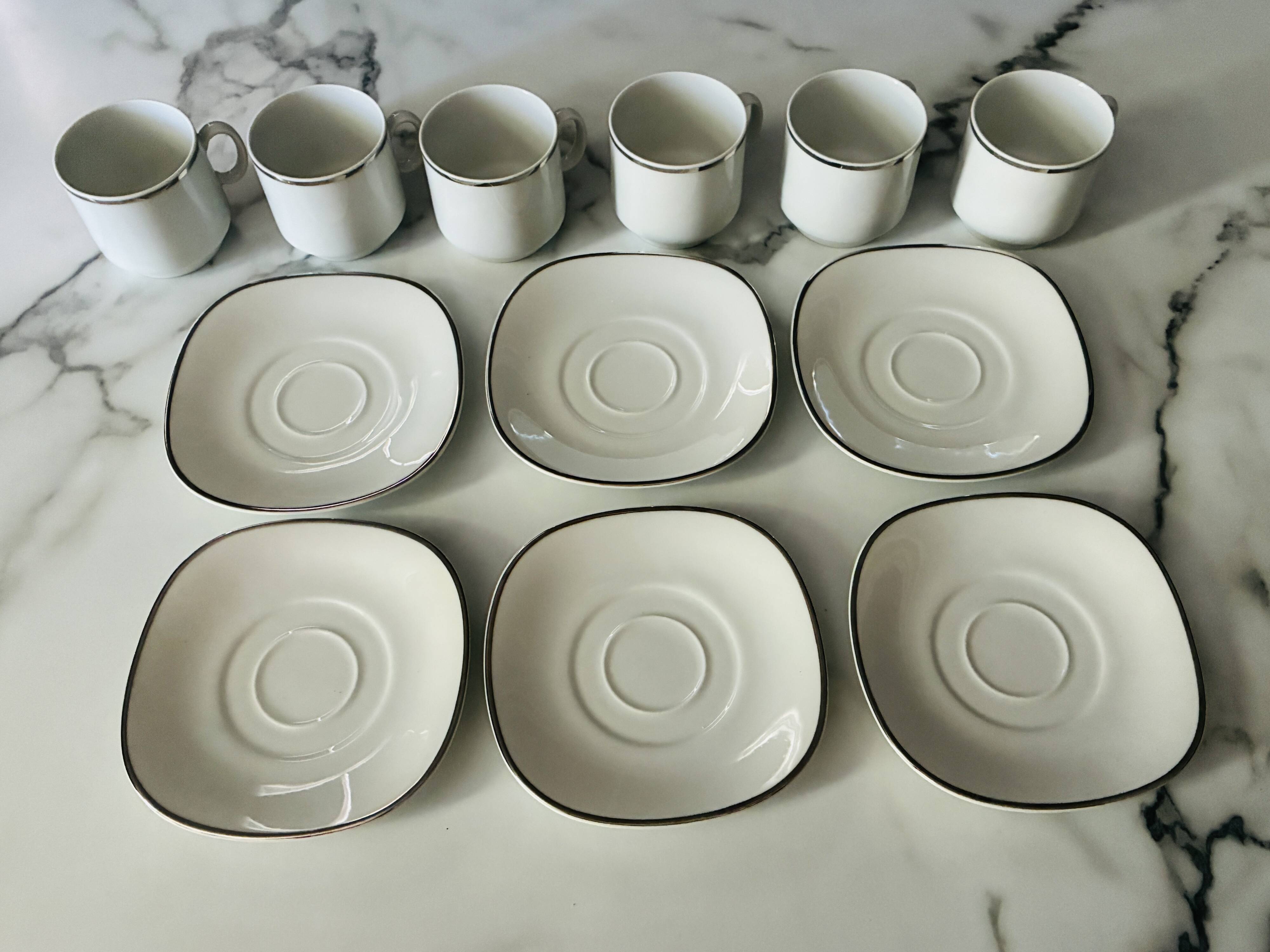 Coffee service cups and saucers porcelain Schirnding Bavaria